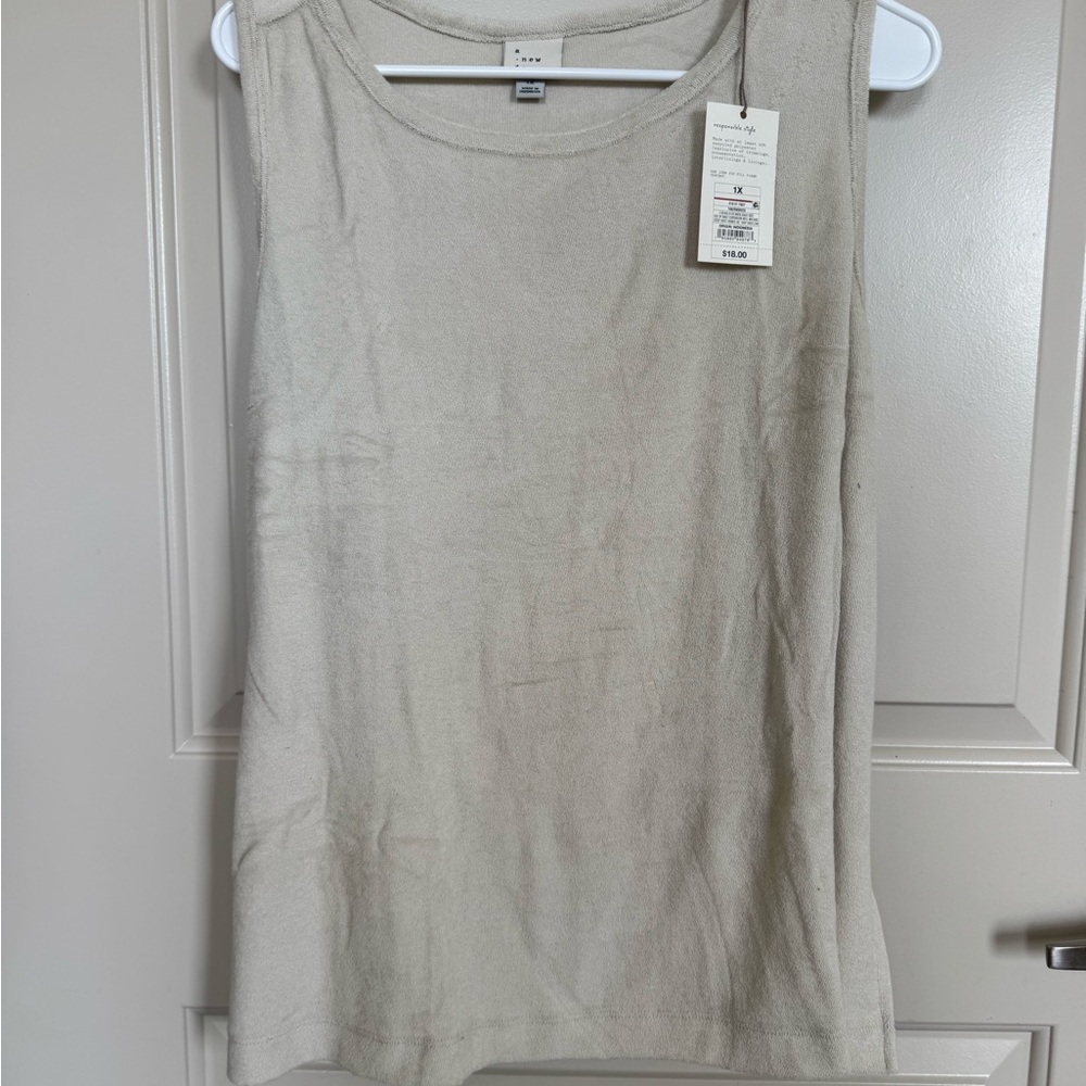 A New Day Cream Sleeveless Fitted Tank